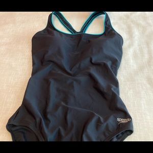 Women’s One Piece Speedo Swimsuit Black and Teal